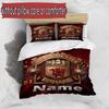 3pcs Duvet Cover Set (1*Duvet Cover + 2*Pillowcase, Without Core), Custom Name Manchester United Pattern Bedding Set, Home Bedroom Decor Gift