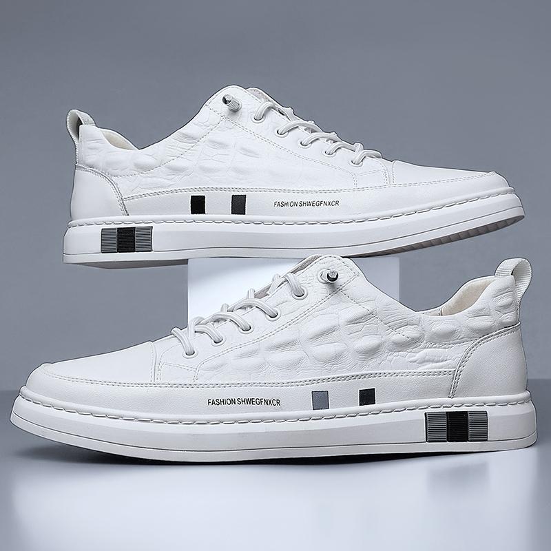 Роскошные мужские повседневные туфли ручной работы, модные высококачественные кроссовки, новые дизайнерские прогулочные туфли на шнуровке для мужчин, деловые белые туфли