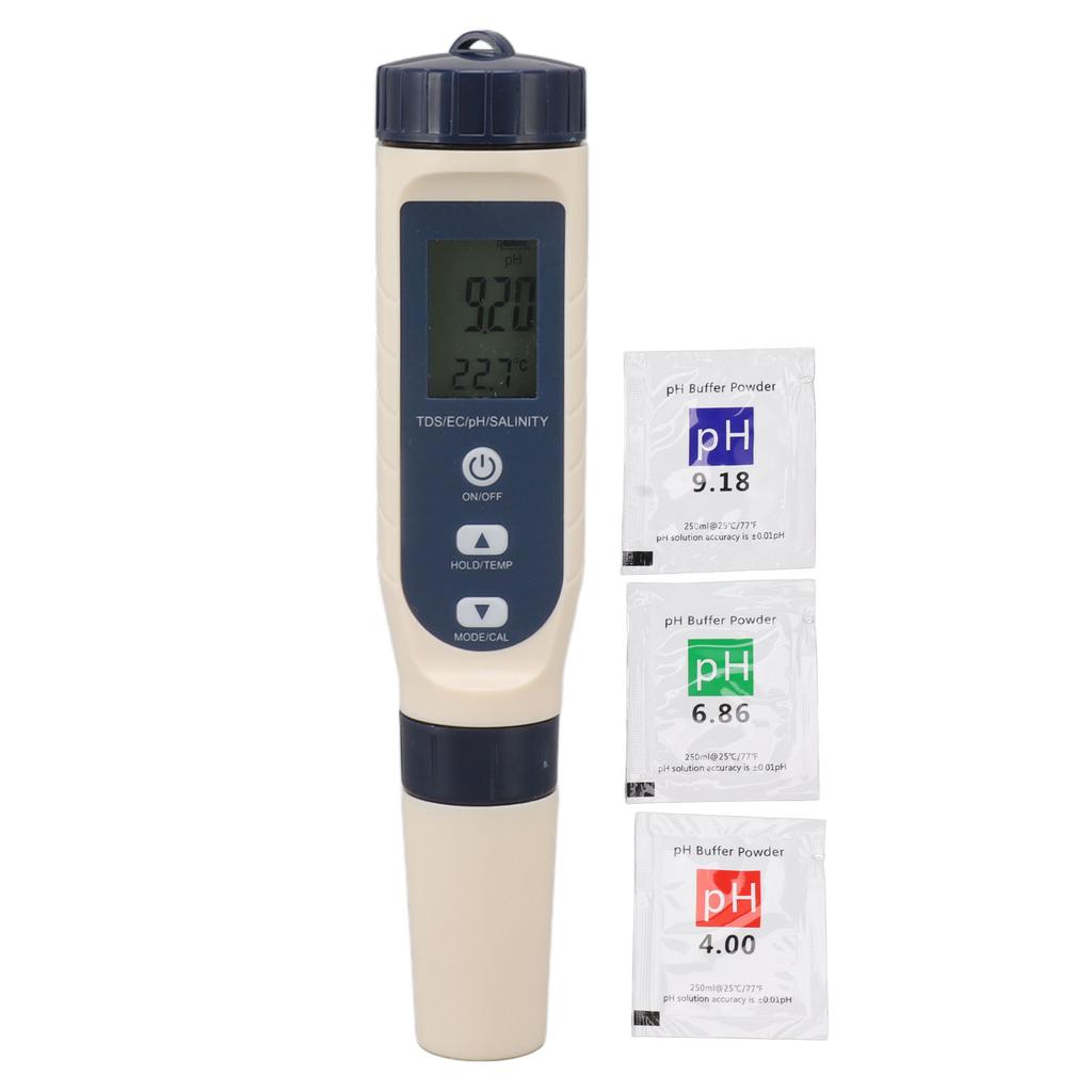 5 в 1 тестер качества воды TDS EC PH TEMP SALT IP65 водонепроницаемый многофункциональный счетчик воды с