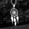 Stainless Steel Tassel Long Dream Catcher Pendant Necklace Fashion Women Retro Bohemian Ethnic Style Lucky Jewelry
