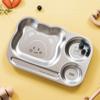 Multi Grids Children Divided Dinner Plate Square Shaped Stainless Steel Plate  Kindergarten School