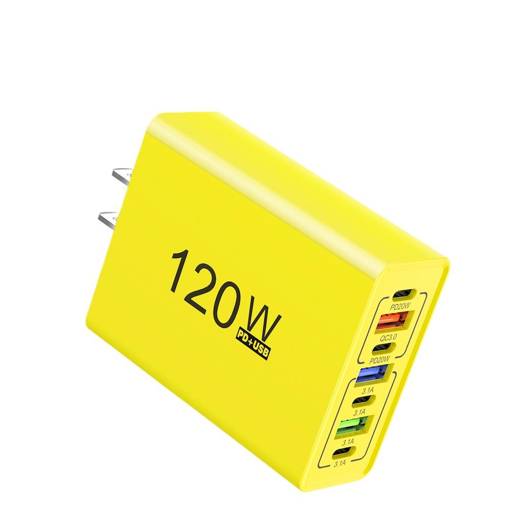 Зарядное устройство USB C Type C 120 Вт, многопортовое, с быстрой зарядкой, адаптер для зарядки телефона для iPhone Samsung Xiaomi Huawei, EU/US вилка, настенное зарядное устройство