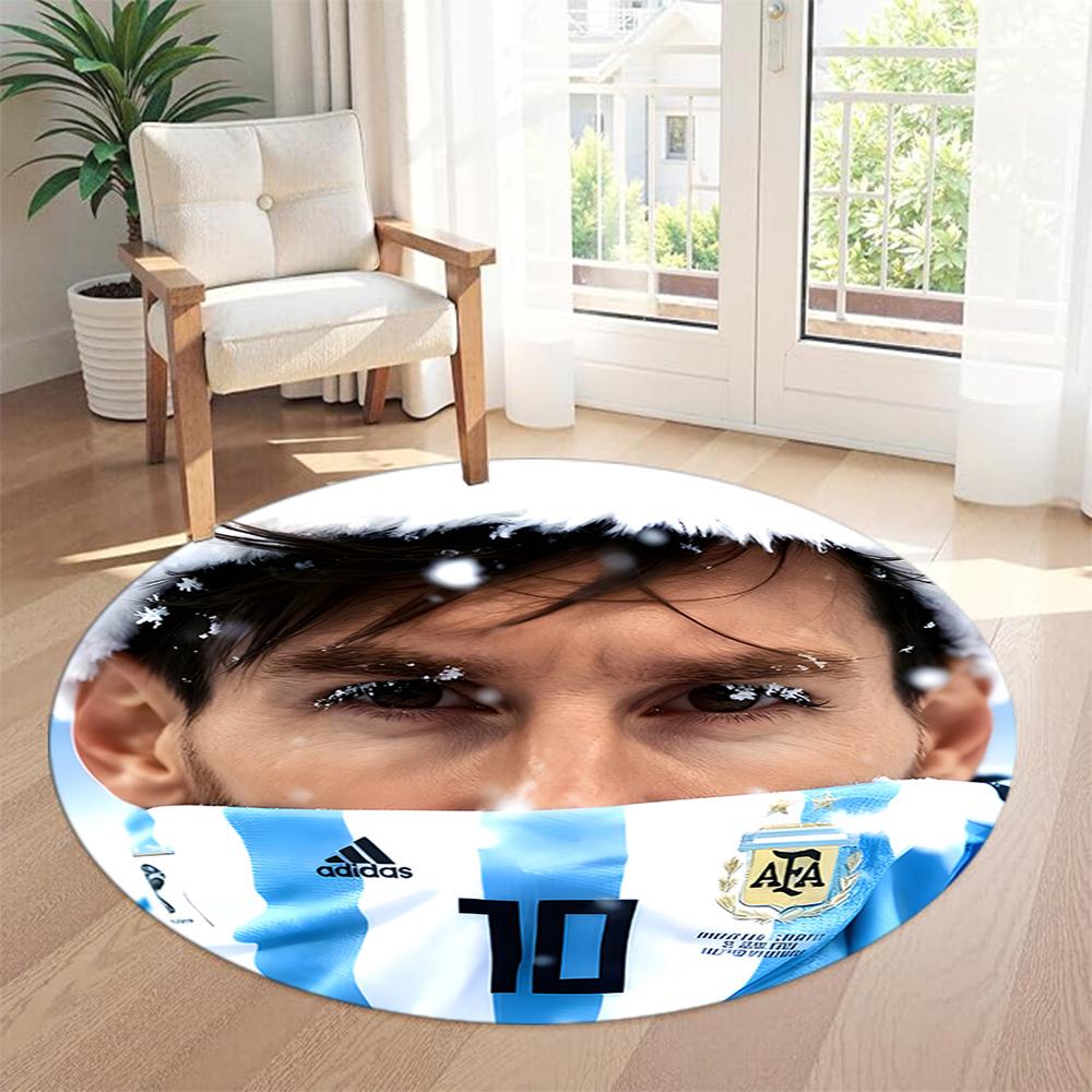 Messi Round Floor Mat Perfect for Bedrooms Foyer Hallway Outdoor Antislip Round Carpet Decorate Offices Perfect Gift for Valentine’s Wedding Birthday