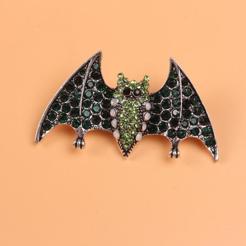 Creative Design Bat Brooch, Alloy Diamond-Encrusted Animal Corsage, Anti-Light Clothing Accessories Pin