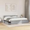 VidaXL Bed Frame with Headboard Sonoma Grey 180x200 Cm, Bedroom Furniture, Double Bed, Slatted Base, Bed, Frame 3295546