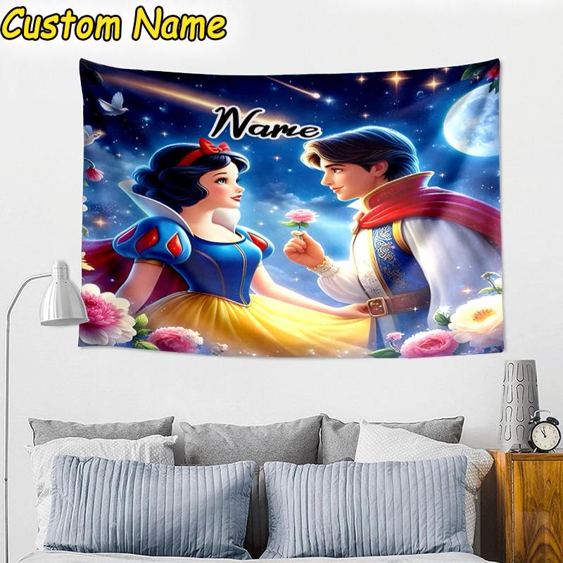 Custom Name Tapestry Beautiful Princess Tapestry Room Decoration Wall Hanging for Living Room Bedroom, dormitory, Birthday and Christmas gifts