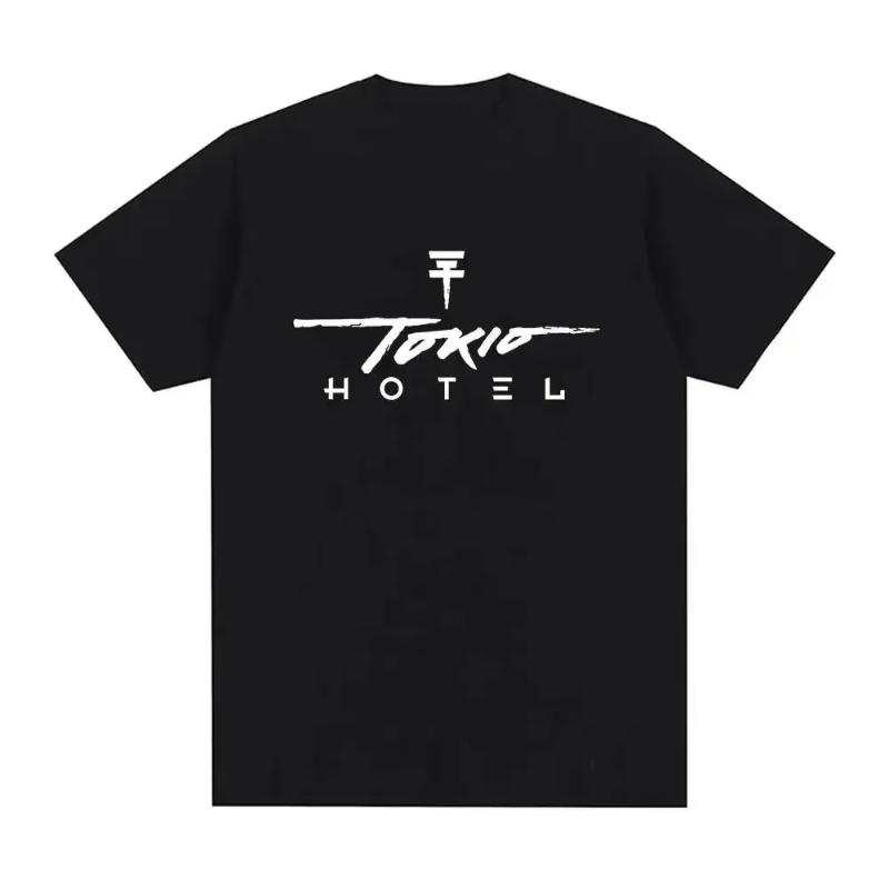 26 Рок-группа Tokio Hotel Каулиц Принт Футболка Хлопковая Футболка Модная Футболка с Коротким Рукавом Унисекс Женская Хип-хоп Уличная Одежда Футболка Одежда