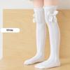 Girls White Bow Knee High Socks Mesh Ruffle Over The Calf Tube Hosiery Fashionable Long Tall Socks For Kids Child