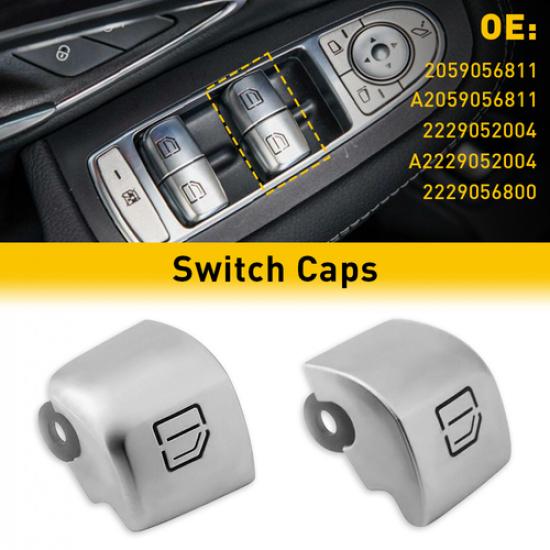 FIT FOR Mercedes C300 C63 C350 GLC300 C-Class Window Switch Repiar Caps Chrome V