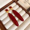 Серебряная игла эмаль винно-красные тонкие серьги-капли осень и зима новые высококачественные серьги серьги для темперамента женщины