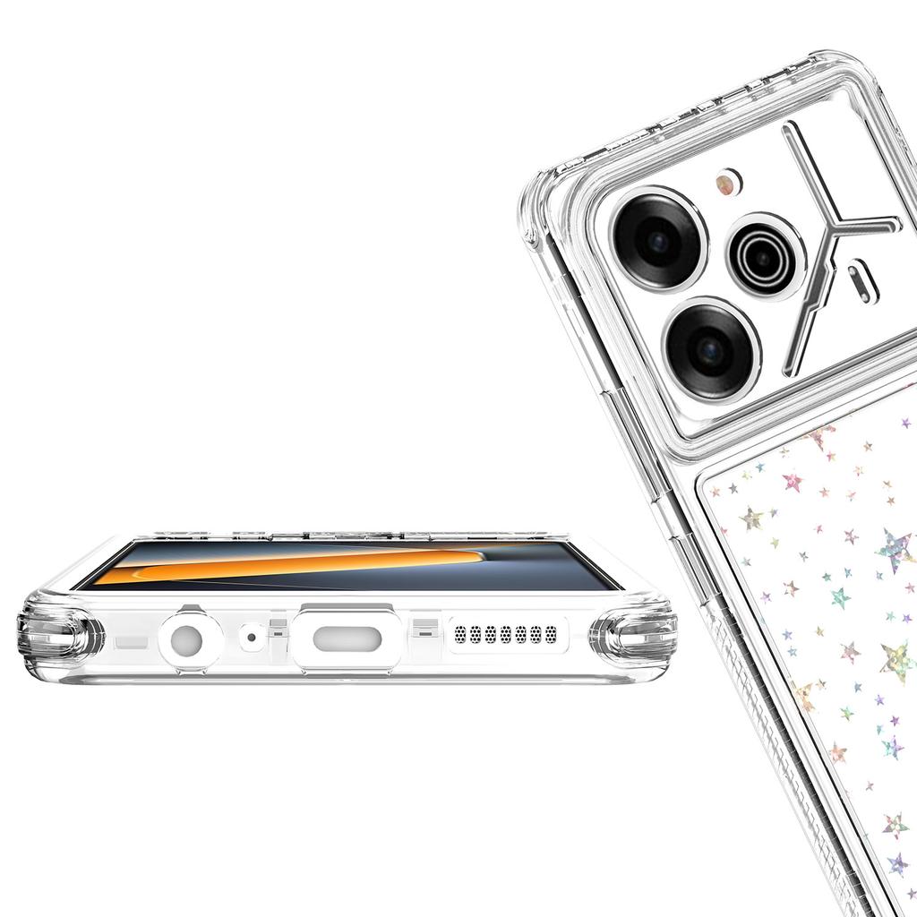 For TECNO Pova 6 Pro 5G LI9/Pova 6 5G Case Precise Cutouts Acrylic TPU Clear Phone Cover with Laser-printed Film