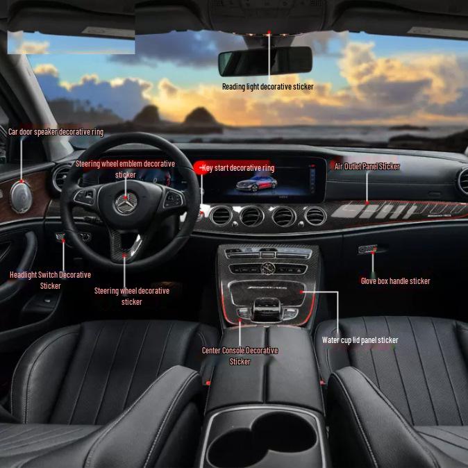 Mercedes-Benz E-Class Carbon Fiber Interior Center Console Air Outlet Decor Epoxy