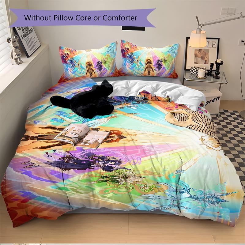 3Pcs Fantasy Heroes Unite Bedding Set Soft Fabric Duvet Cover Pillowcases Home Xmas Halloween Gift 1 Duvet Cover 2 Pillowcase S1911