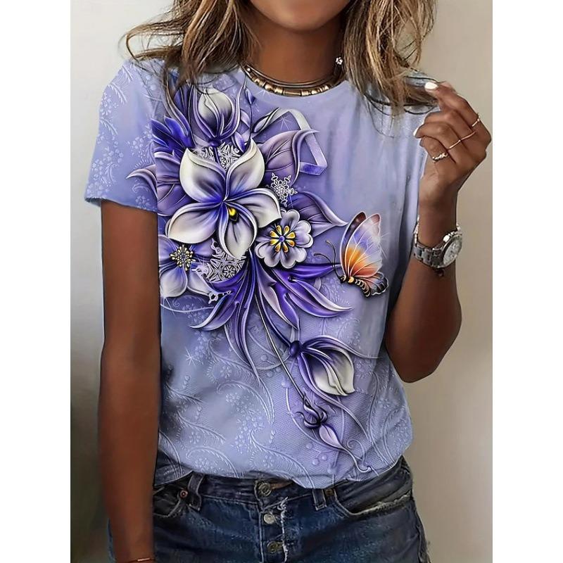 IHUASU Women's Fashion O-Neck Short Sleeve Summer Spring Casual Blouses & Shirts Elegant