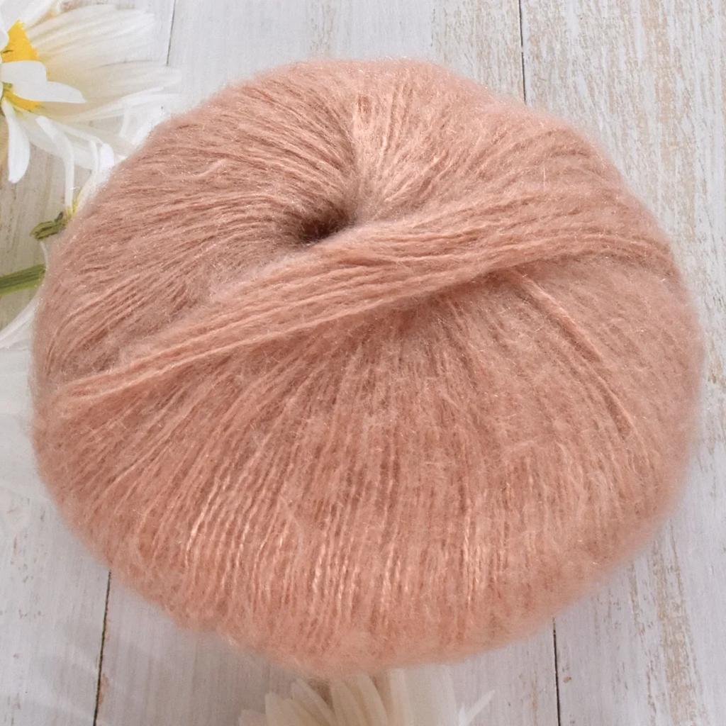 1 шт. 50 г Пряжа из мохера, шелка и шерсти 15% шерсти 15% мохера 40% акрила 30% нейлона Мягкая пряжа для вязания крючком, ручного вязания шарфа, шали 330 м / 361 ярд