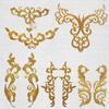 5PCS Sewing DIY Crafts Collar Wedding Dress Clothes Embroidery Gold Silver Applique Lace Patches