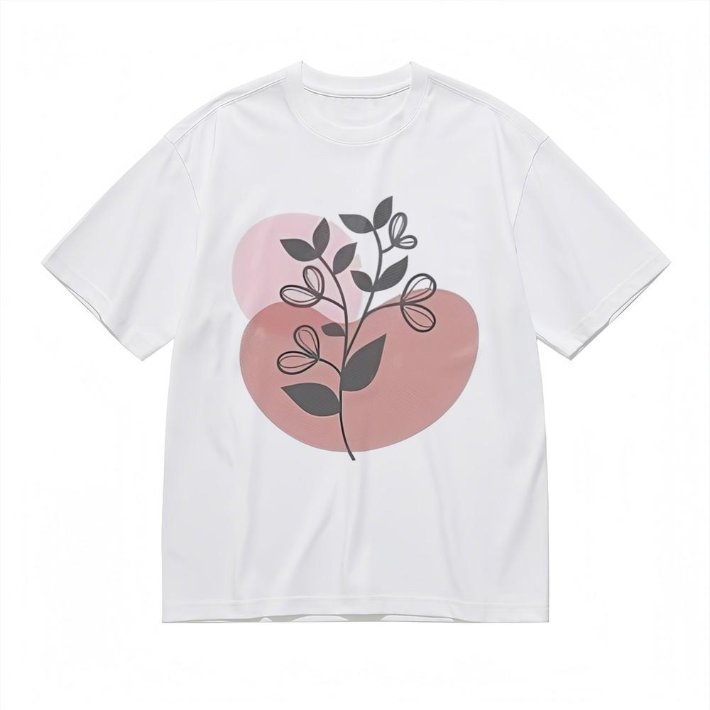Women's Comfortable Breathable Classic T-Shirt Minimalist Flower Graphic Tee