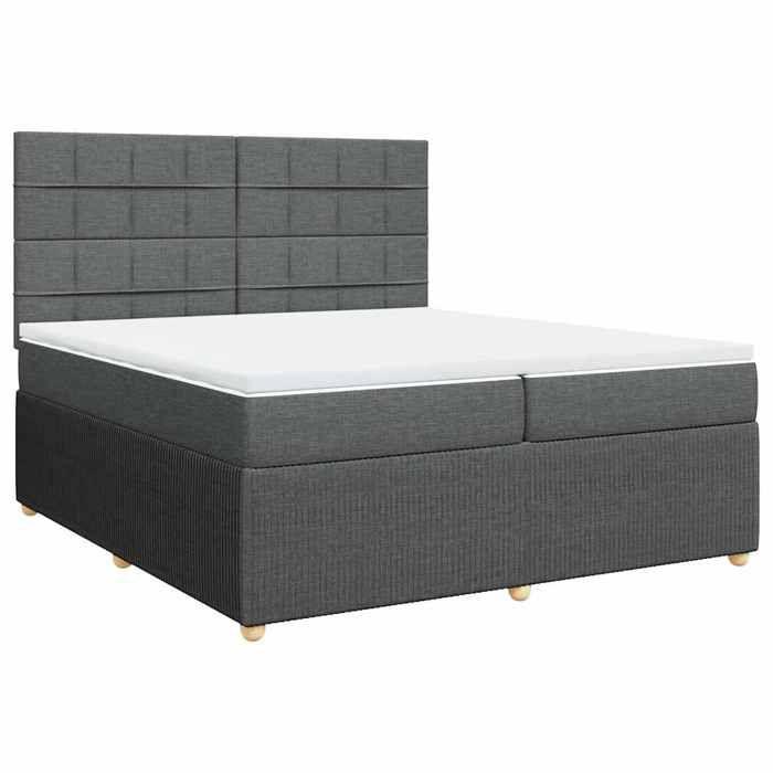 Maison Exclusive - Sommier à lattes de lit avec matelas Gris foncé 200x200cm Tissu