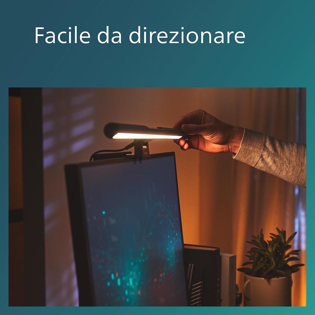 Philips DSK204 Мониторная лампа-экранная панель, настольная лампа, светодиодная, бережная к глазам прищепка для гейминга, телеработы, чтения, фильтрация синего света, сенсорное управление