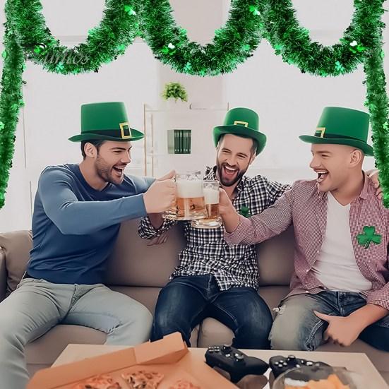 Шемрок Тинсел Стрит. Украшение стены ко Дню Святого Патрика создает шикарную атмосферу и уникальный реквизит для фотографий, высокопроизводительный подвесной кулон