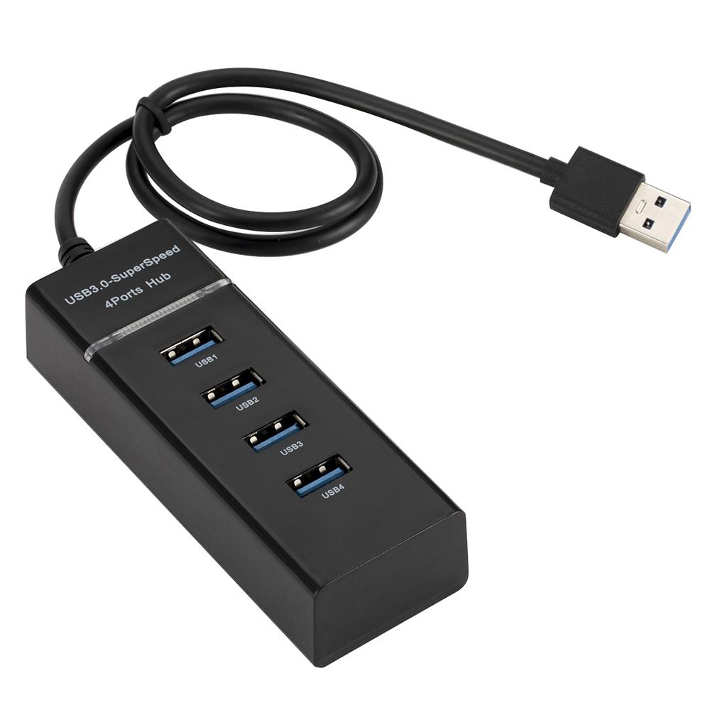 Высокоскоростной USB-концентратор, 4 порта USB 3.0, мультиконцентратор, сплиттер, расширение для настольного ПК, ноутбука, адаптер USB-концентратор