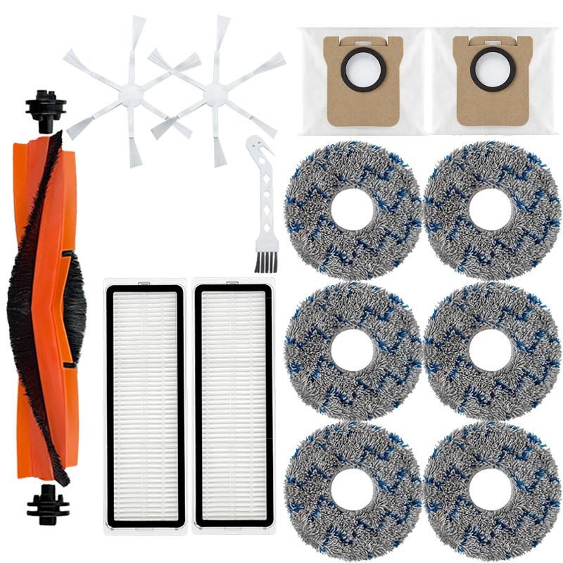 Аксессуары для пылесоса Xiaomi Robot Vacuum X20 Plus / X20+ Комплект запасных частей для замены, основная щетка, крышка щетки, пылесборники, фильтр Hepa, тряпки для швабры