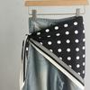 New Multi-functional Polka Dot Triangle Scarf Matching Pants Silk Satin Waist Belt Decorative Headscarf