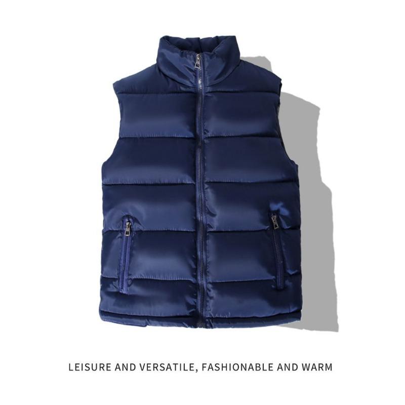 Cotton Vest Jacket Men's Autumn and Winter Functional Loose Sleeveless Thickened Warm Stand-up Collar