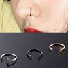 Fashion Lip Nose Ring Punk Fashion Hoop Septum Rings Fake Piercing 1PC Stainless Steel Women Men Body Jewelry Lip Ring