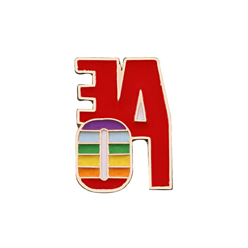 Металлическая брошь-бутоньерка «Шестицветная радуга» для пальто, шляп и рюкзаков