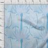 oneOone Ткань Cotton Flex Light Blue с тропическими растениями, ткань для шитья, напечатанная ткань для рукоделия, ярд, 40 дюймов