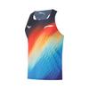 Li Ning Dragon Sparrow Breathable Quick-Dry Sports Slim Fit Outdoor Sleeveless Knitted Running Vest Men Vests Blue Red AAYV123-16