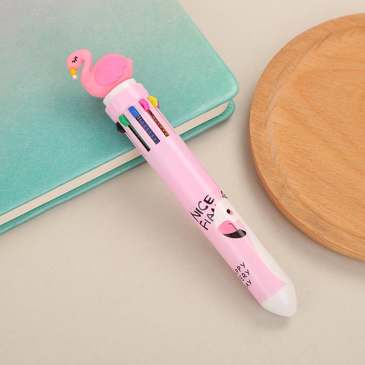 Cartoon Multi-Color Ballpoint Pen - 10 Colors for Cute Graffiti and Art, Ideal for Students