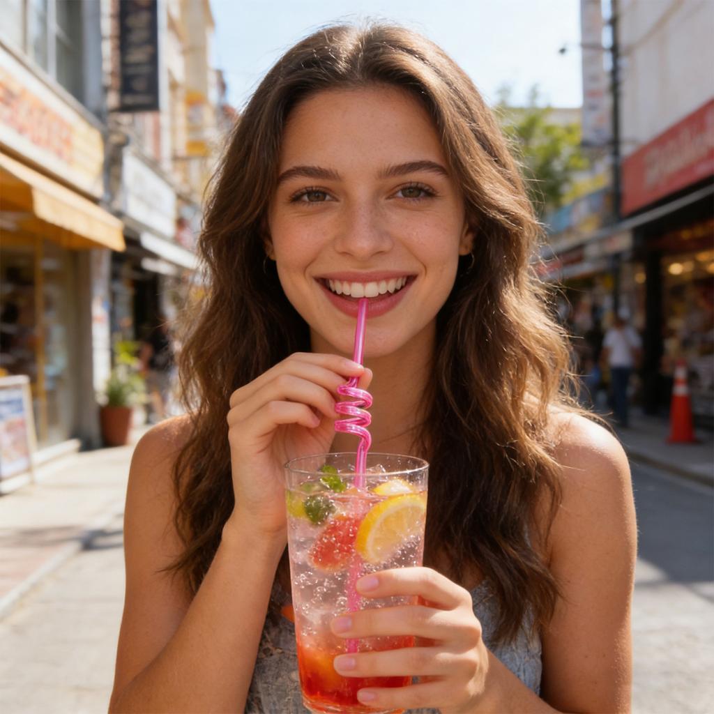 Reusable Spiral Straws –PET Plastic, Food-Grade Safe, Ideal For Birthday Parties, Holidays, Weddings, Beach Cocktails, Drink Decorations