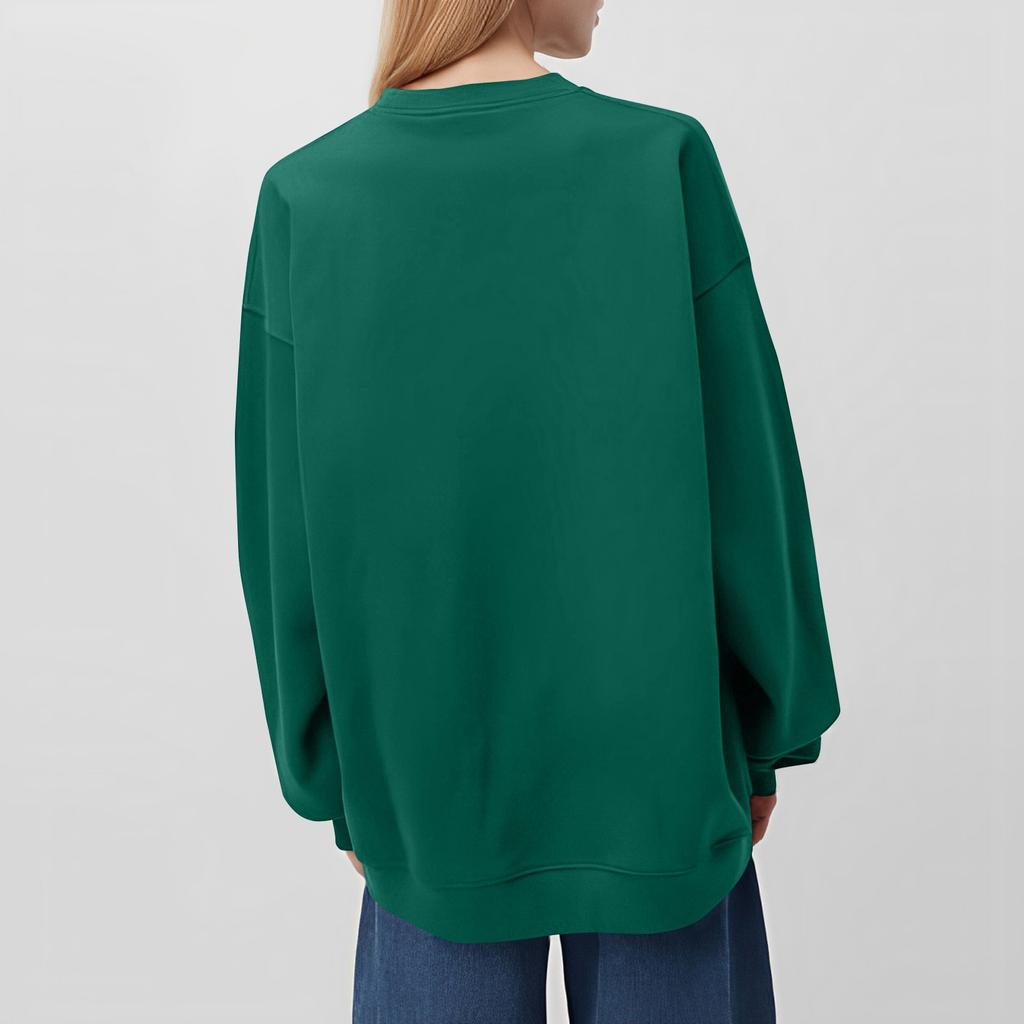 Женские повседневные модные толстовки с длинным рукавом и круглым вырезом с принтом, пуловер, топ