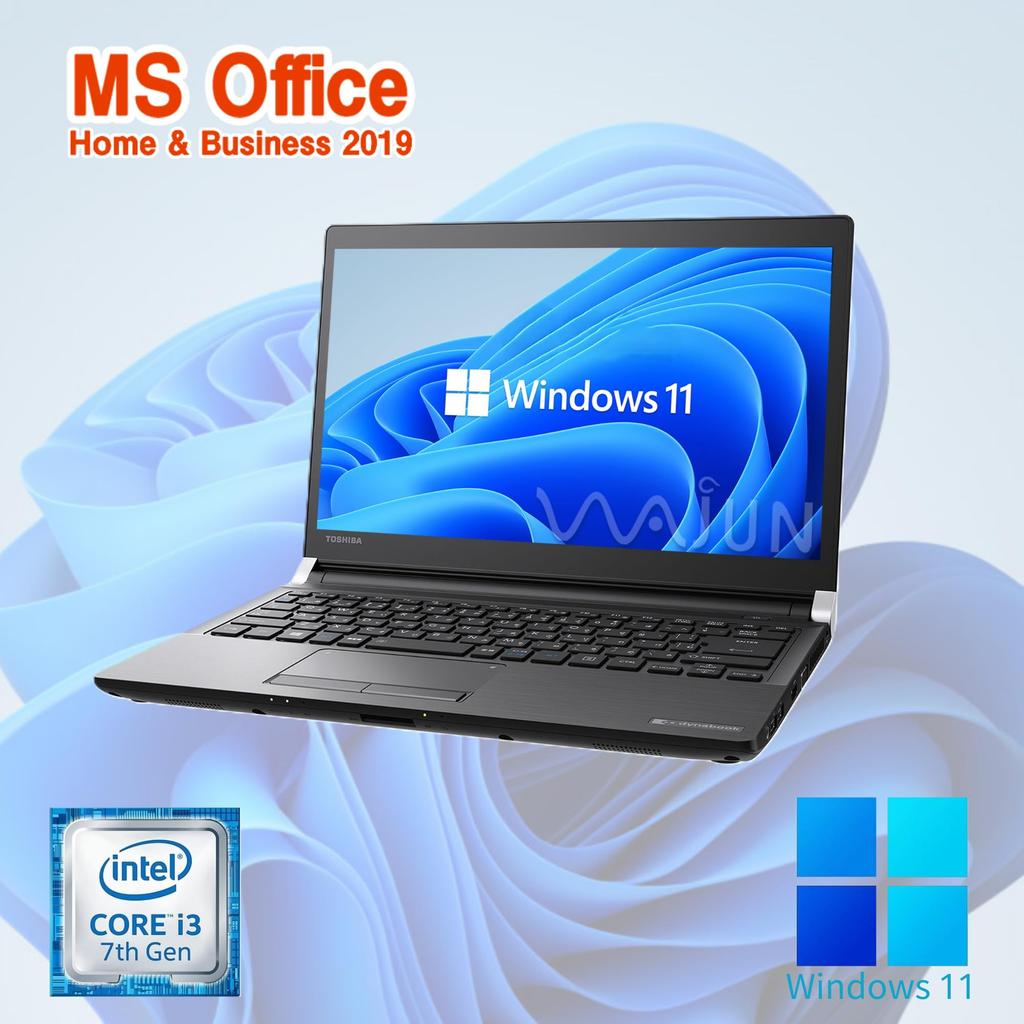 Refurbished Toshiba R73 7th Generation Windows 11 MS Office Home Business WAJUN 8GB and a 1TB SSD Laptop, 13-inch, i3-7100U, Pro, & 2019, Wi-Fi,