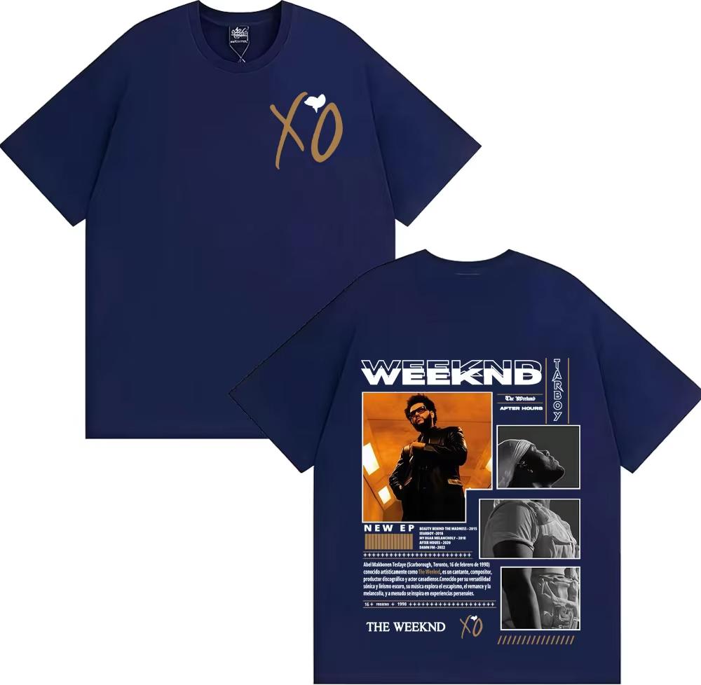 The Weeknd 100cotton Unisexs shirt oversized After Hours album graphics summer Womens Y2k Hip Hop Oneck rock Streetwear Tshirt