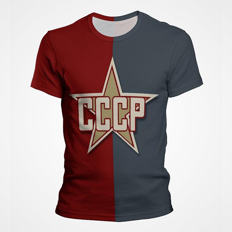 Винтажные рубашки унисекс, СССР, Советский Союз, мужские рубашки с короткими рукавами, мужская одежда, топы в стиле ретро с круглым вырезом, футболка Cccp, русские футболки для мужчин