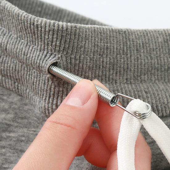 Spring Drawstring Threader Bendable DIY Rope Threader Clip Flexible Drawstring Threading Tool for Hoodies Shorts Pants Drawstring Replacement