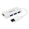 Hub USB 3.0 - StarTech - ST4300MINU3W - 4 Ports - Câble Intégré - Blanc