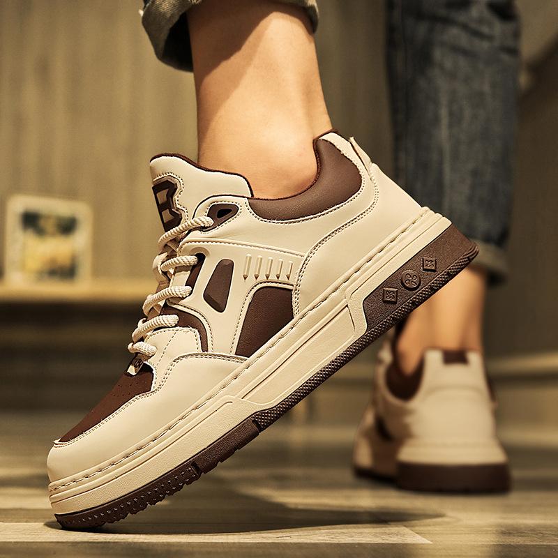 2025 Новые дышащие кожаные кроссовки Весенне-летняя повседневная женская обувь Большой размер 44 Увеличение роста Носить Обувь слипоны