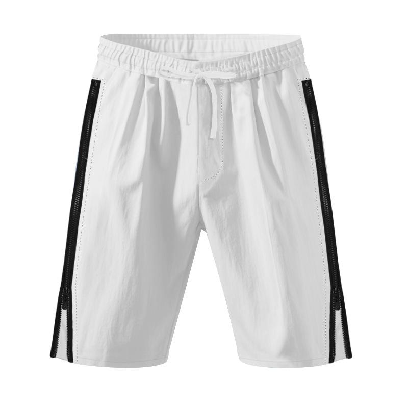 Летние мужские шорты хип-хоп с боковой молнией, повседневные, свободные, спортивные, пляжные, пятиточечные, мужская одежда