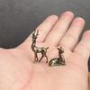 2Pcs Vintage Brass Copper Deer Ornaments - Exquisite Miniature Decorations for Furniture, Landscaping, and Home Decor