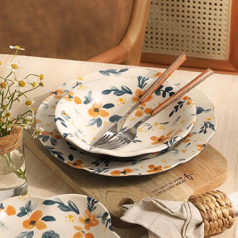 Dishes Soup Plates Tableware Individual Plum Blossom Plates Salad Bowls Soup Spoons Fish Plates Japanese Style