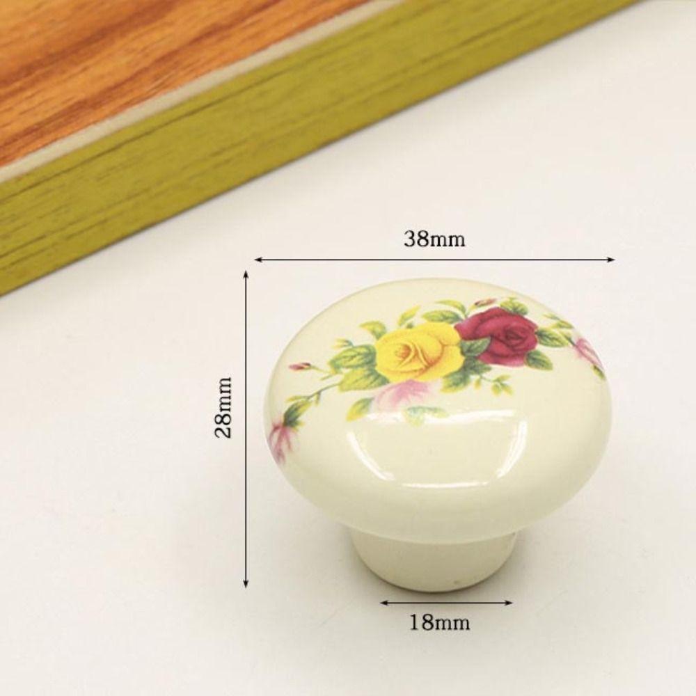 Single Hole Ceramic Cabinet Knob European Style Drawer Knobs Door Pull Handles Children's Room