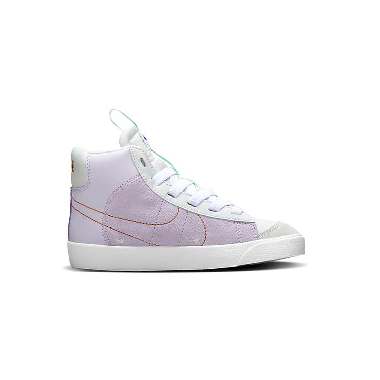 Новые детские кеды Nike Blazer D с амортизацией, износостойкие, средней высоты, для скейтборда, фиолетовые, для детей 3-7 лет, DQ6085-500