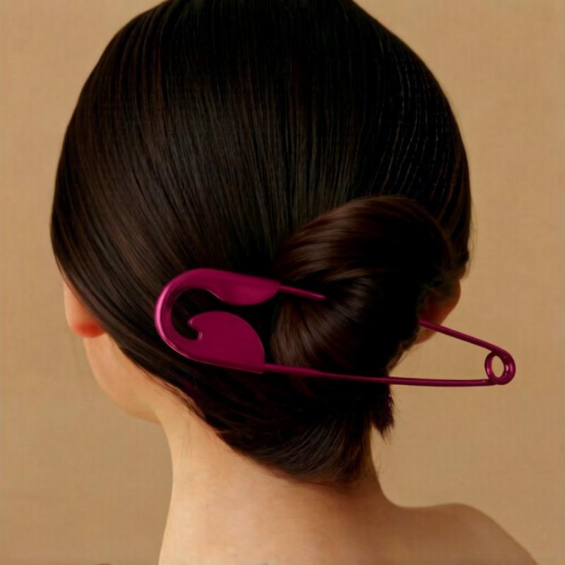 Creative Safety Pin Metal Hair Claw Clip Large Barrette for Thick Hair Girls Daily Fashion Hairstyle Accessory