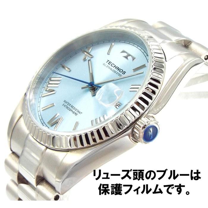 TECHNOS Men's Watch Stainless Steel Light Blue TASM921ASI Black