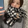 Thick Warm Plaid Scarf Winter Imitation Cashmere Thousand Bird Pattern