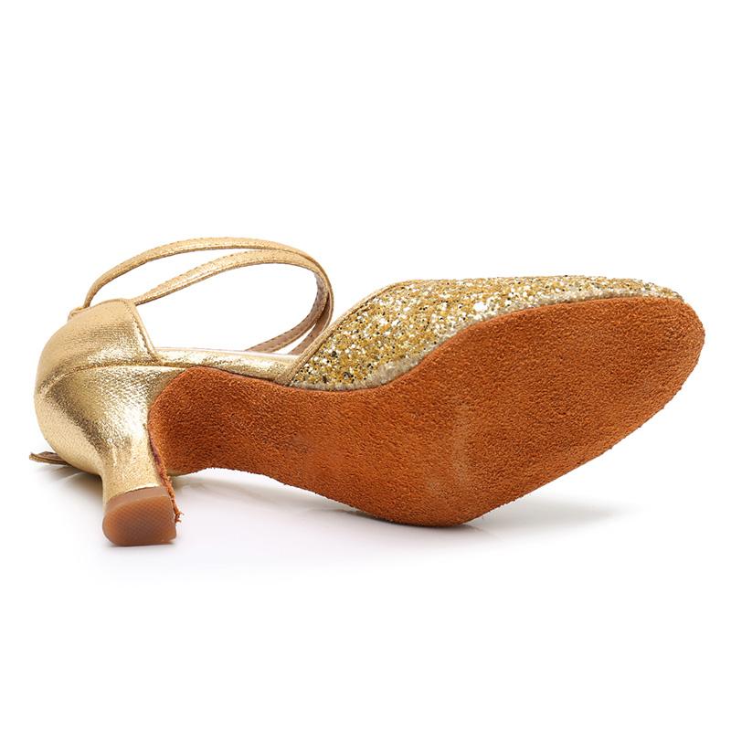 Женская обувь для современного танца, обувь для бальных танцев на каблуке, вечерние танцевальные туфли с блестками, 5 см